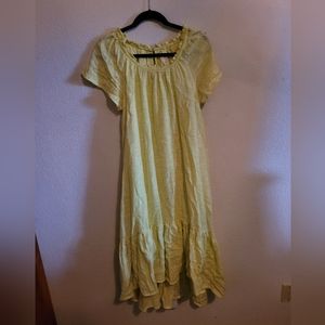 Anthropologie Mauve Yellow Dress Size S